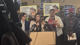 Before a federal hearing on Friday, Kilmar Garcia’s wife called on President Donald Trump to bring her husband home to Maryland from a mega prison in El Salvador after he was deported by immigration officials. Photo by EMily Hofstaedter/WYPR.