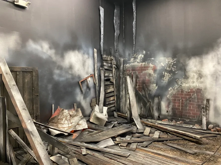 The 1908 race riot exhibit at the museum.