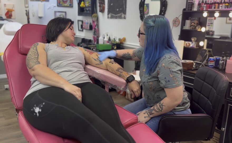 Cheyenne Rollerson had been carrying her dog’s ashes for 6 years. And for one young mother…the answer was a place where she'd never have to let go. Izzy was a Boston terrier who passed away after being bitten by a rattle snake while protecting the families two young siblings who were also playing outside at the time. Rollerson honored her beloved pet by mixing a small amount into tattoo in and then added into a tattoo at artistic soul tattoo in Chiefland. What people decide about their end of life arrangements can say *everything* about how they lived. We met with three families who chose a *different* kind of goodbye. One by land, one by water and another just under the skin.