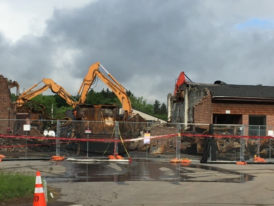 Demolition has begun on the old town garage in Irondequoit