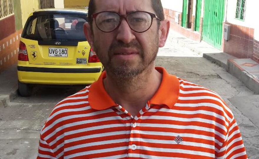 Pamplona resident Nelson Maldonado helped organize a demonstration against the town's plan to open a shelter for the migrants.