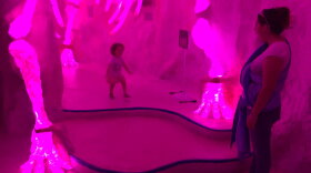 FILE - Visitors explore Meow Wolf's mazelike exhibition space in Santa Fe, N.M., on Friday, July 14, 2017. Matt King, a co-founder of the Santa Fe-based arts collective Meow Wolf that has grown into an offbeat, interactive entertainment juggernaut, died Saturday, July 9, 2022. He was 37. (AP Photo/Morgan Le, File)