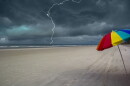 Storm approaching the beach in Jacksonville, Florida.