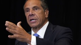 New York Gov. Andrew Cuomo speaks during a news conference at New York's Yankee Stadium, Monday, July 26, 2021.
