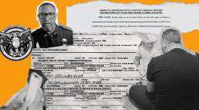 Clockwise from upper left: Jacksonville Sheriff T.K. Waters, whose officers’ botched investigation snared ‘Nick’, an innocent man; a police report that was supposed to be expunged but wasn’t; a judge’s order to expunge the case; ‘Nick’ reuniting with his daughter after a court-ordered separation.