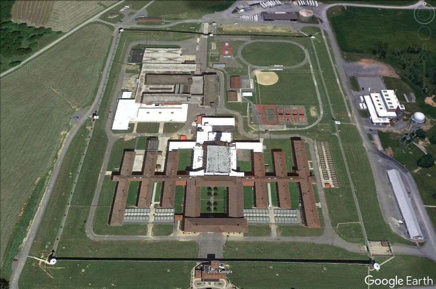 An aerial view of the Lewisburg prison complex.