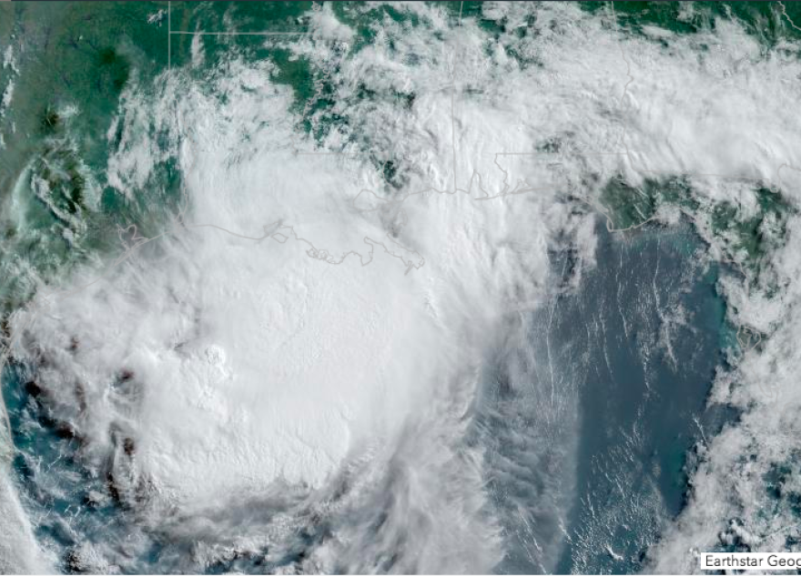 Hurricane Barry as seen by satellite on Saturday, July 13th, 2019.