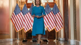 House Speaker Nancy Pelosi of Calif., arrives to speak about the House coronavirus bill on Capitol Hill in Washington, March, 13, 2020.