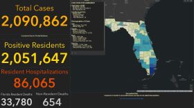 Screenshot of Florida COVID-19 dashboard