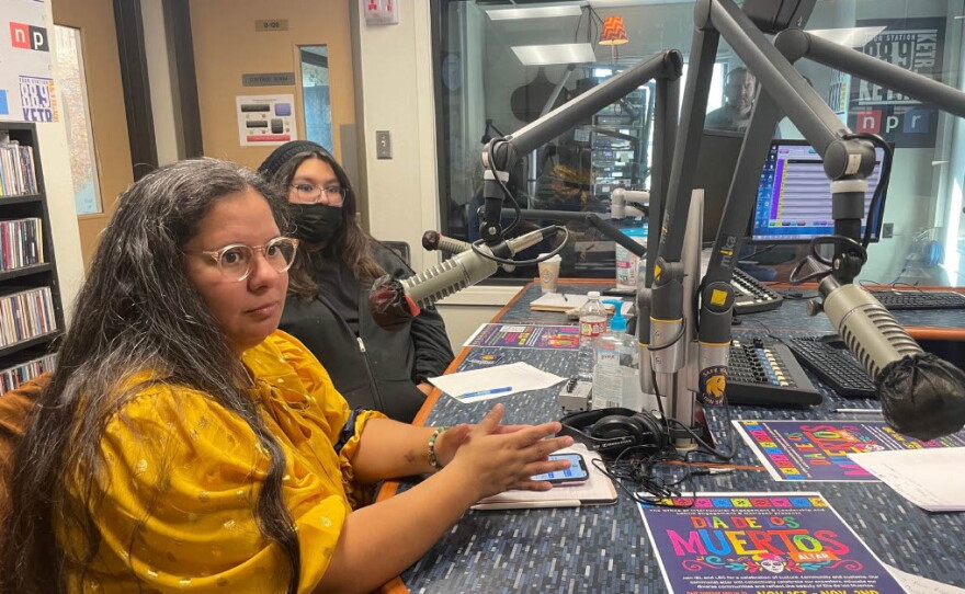 A mural designed by Hermila Cuevas, at left, will be presented at the Nov. 1 reception at the Sam Rayburn Student Center.