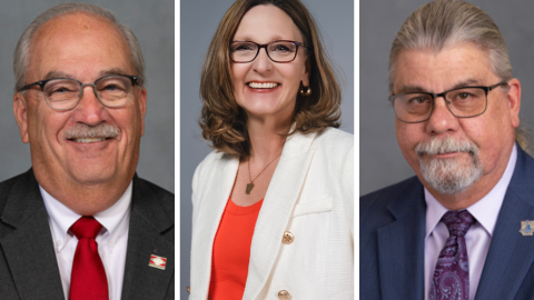 (From left to right) Republican state Sen. Kim Hammer, Democrat Kelly Grappe and Libertarian Michael Pakko are running to be Arkansas' next secretary of state.