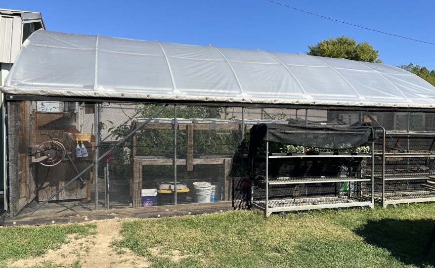 Multiple photos of the Jefferson Street Oasis Community Garden's amenities and examples of current plots