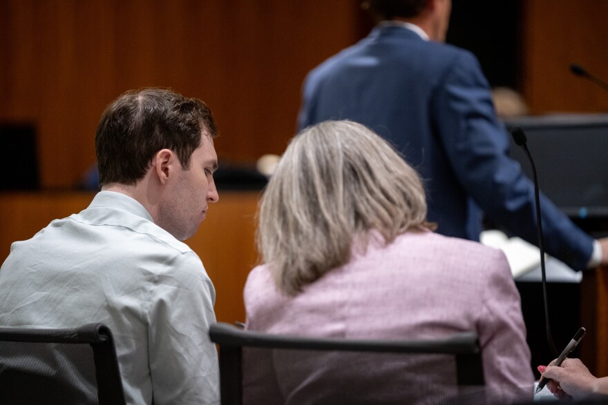 Tyler Robinson, accused in the fatal shooting of Charlie Kirk, appears during a hearing in 4th District Court in Provo, May 19, 2026.