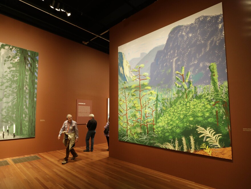 These landscape paintings of Yosemite National Part were made by renowned British artist David Hockney using an iPad.