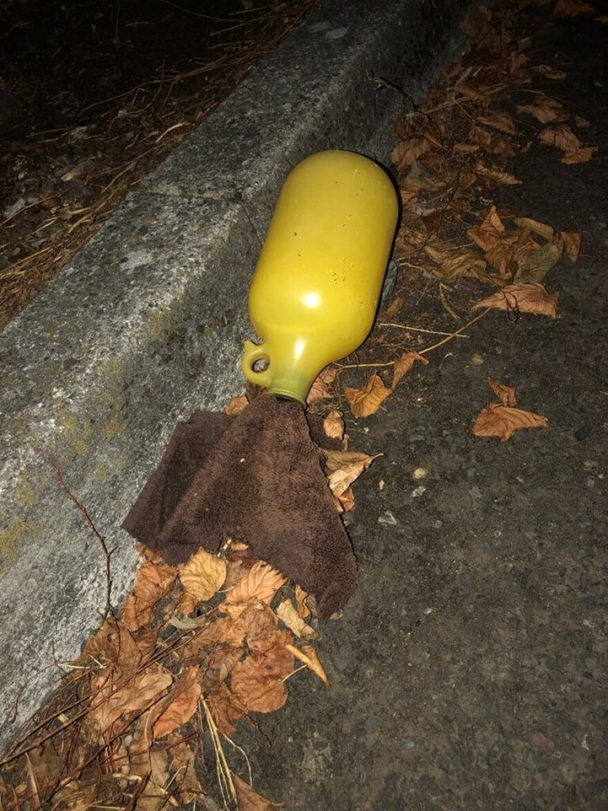 Portland police allege 24-year-old Malik Muhammed threw incendiary devices like this at officers during a protest in October 2020.