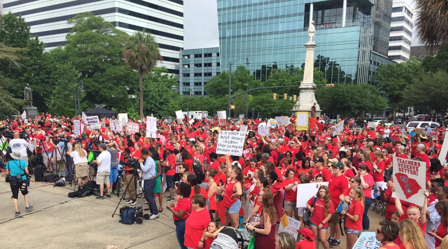 Thousands of South Carolina public school teachers descended on the Statehouse on May 1, 2019 demanding improvements in  the state's public schools.