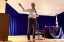 Democratic gubernatorial candidate and former congressman David Jolly courted potential voters in Palm Beach County last night at the South County Civic Center in Delray Beach, during an event organized by Indivisible Boca Raton, a grassroots civic and advocacy group.