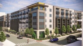 A rendering of the Lewer project that would replace the city's few affordable housing units