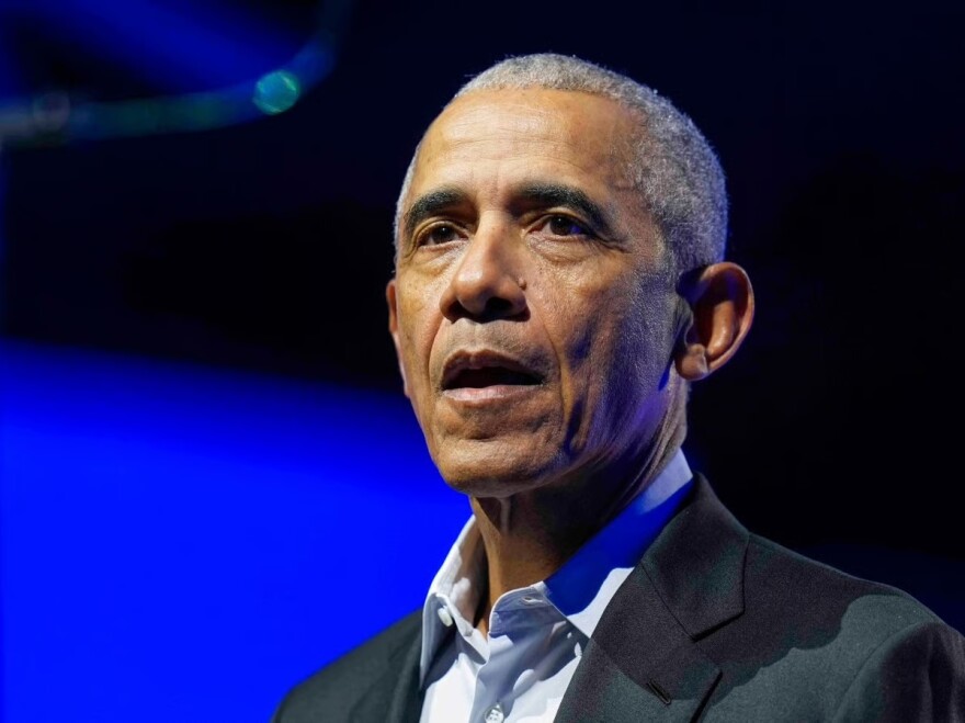 FILE - Former President Barack Obama speaks at the Obama Foundation Democracy Forum, Dec. 5, 2024, in Chicago.