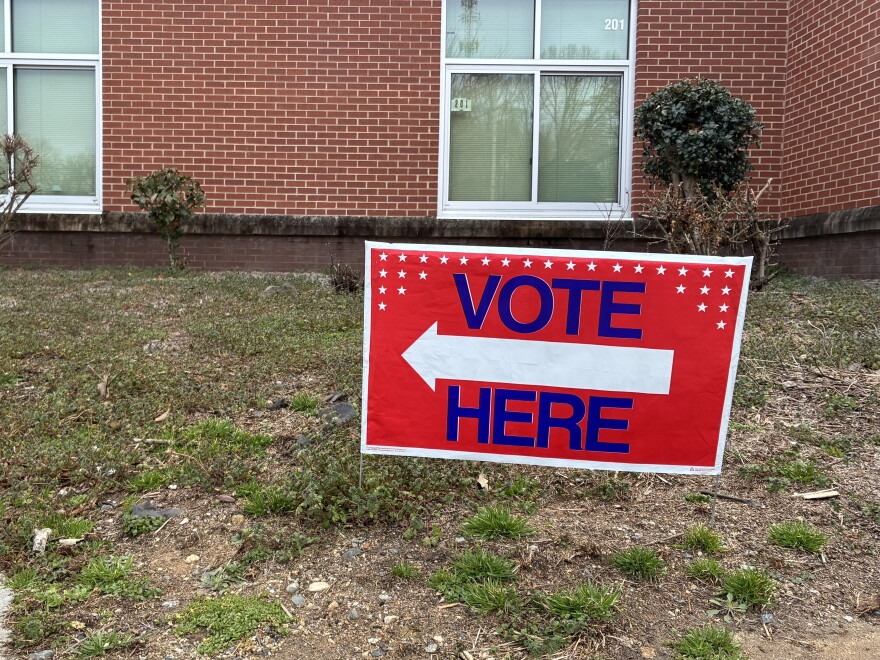 "Vote Here" sign