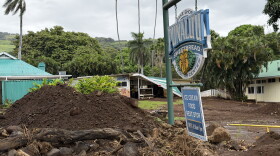 Recovery efforts are still underway near the Punaluʻu Bake Shop where Hurricane Lala swept through and caused extensive damage in August.