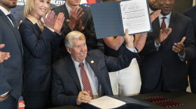 Missouri Gov. Mike Parson after signing  Intern and Apprentice Recruitment Act in St. Louis on Tuesday, August 8, 2023. The law incentivizes businesses in the state to add new intern or apprentice positions to their payrolls.