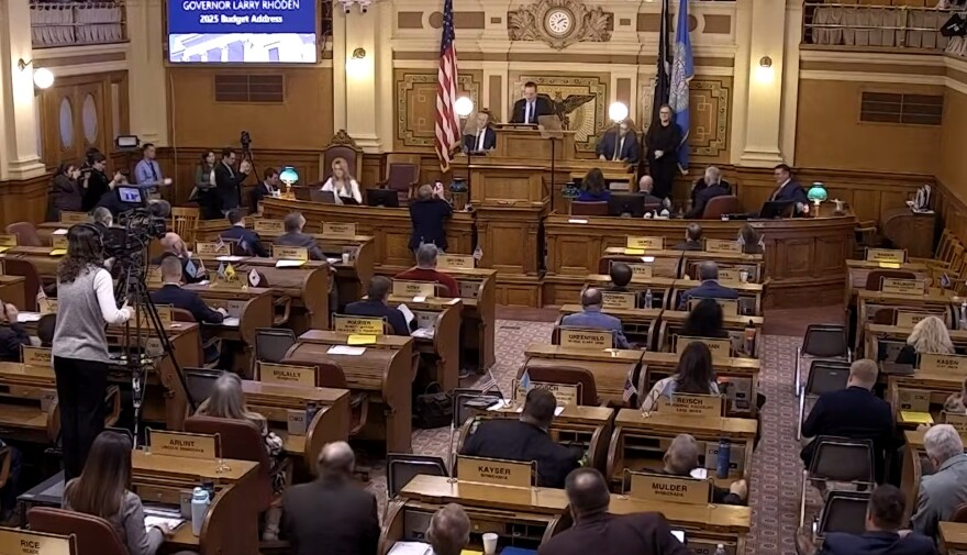 Lawmakers heard Gov. Larry Rhoden give his FY2027 budget address in the House chambers at the Capitol on Dec. 2, 2025.