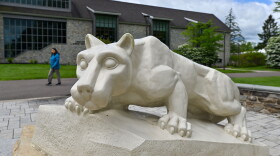 The Penn State lion shrine sits on Wilkes-Barre's campus.