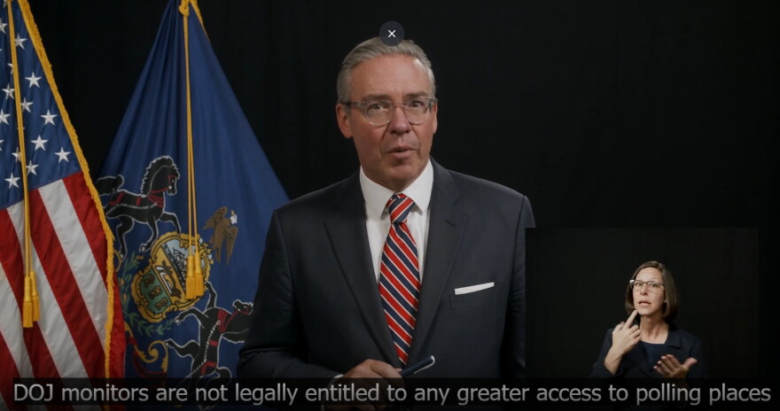 During an Oct. 27 pre-election briefing, Pennsylvania's top election official, Secretary of State Al Schmidt, noted that federal election monitors have no power to police voters.