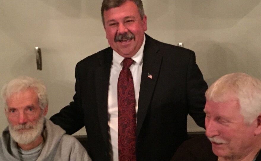 Kevin Lower with his supporters