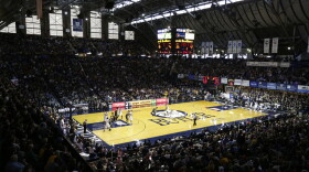 FILE - Hinkle Fieldhouse is shown in the second half of an NCAA college basketball game between Butler and Marquette in Indianapolis, in this Jan. 18, 2014, file photo. Hinkle Fieldhouse is one of six venues hosting NCAA Tournament games later this week.