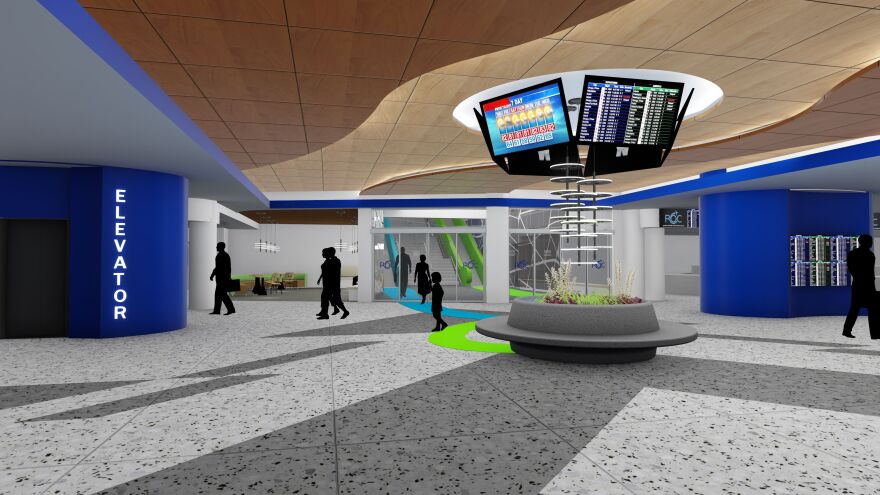 Rendering of passenger greeting area.