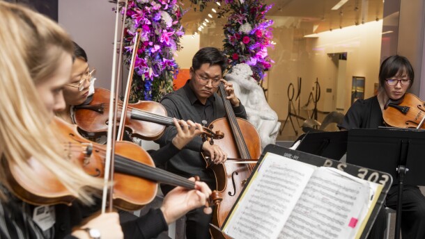 Members of the UMKC Conservatory Graduate Fellowship String Quartet