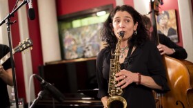 Saxophonist Jessica Lurie in the KNKX Studios in 2017.