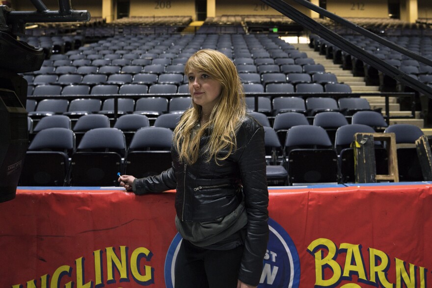 Lorelei Owens is the head of pyrotechnics for the show. She used to perform in a sideshow, and finished her college degree while she was traveling with a small circus. The end of the Ringling Bros. is "heartbreaking," she says. "That's the first word that comes to mind."