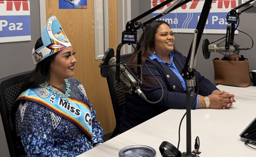 Miss Cocopah committee member Rosa Santos is pictured with Jocentah Marie Miller, the current Miss Cocopah.