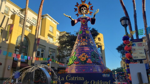 La Catrina de Oakland statue in the Fruitvale Transit Village