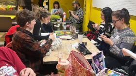 The flow of Yak N'Yarn Craft club have been described as "subdued chaos". Just come, sit, and enjoy the increasing conversation and company.