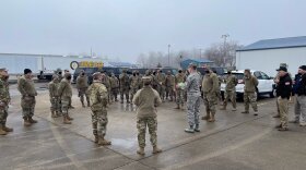 Members of the Missouri National Guard hosting Missouri’s first mass COVID-19 vaccination site in Poplar Bluff on Jan. 22 