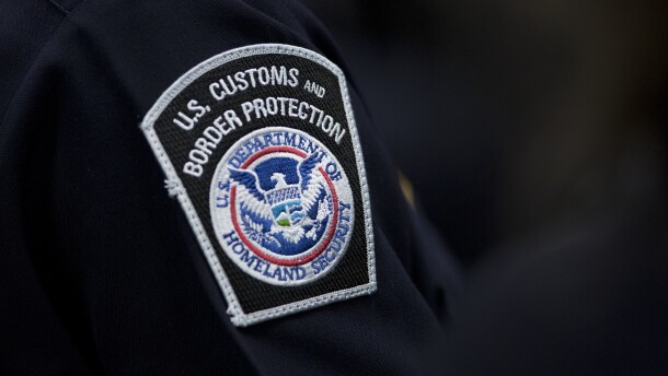 This file photo shows a customs agent's patch for the U.S. Customs and Border Protection agency on Oct. 27, 2017, at John F. Kennedy International Airport in New York.