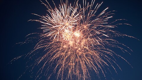 This stock image shows a fireworks display.