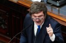 Argentina's President Javier Milei delivers the annual State of the Nation address at Congress in Buenos Aires, Argentina, Sunday, March 1, 2026.