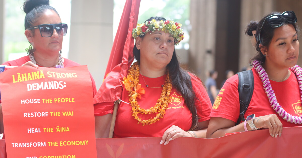 Lahaina fire survivors rally for housing and sustainable tourism on ...