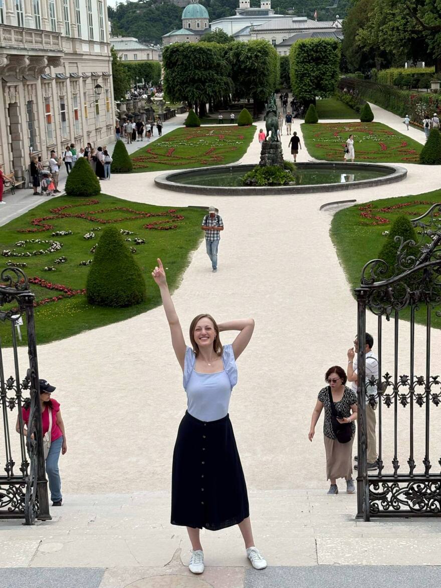 Lauren Williams poses in the location where "The Sound of Music" was filmed.