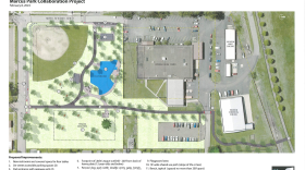 A map of the renovations being made to Marcus Park in Olean, NY.