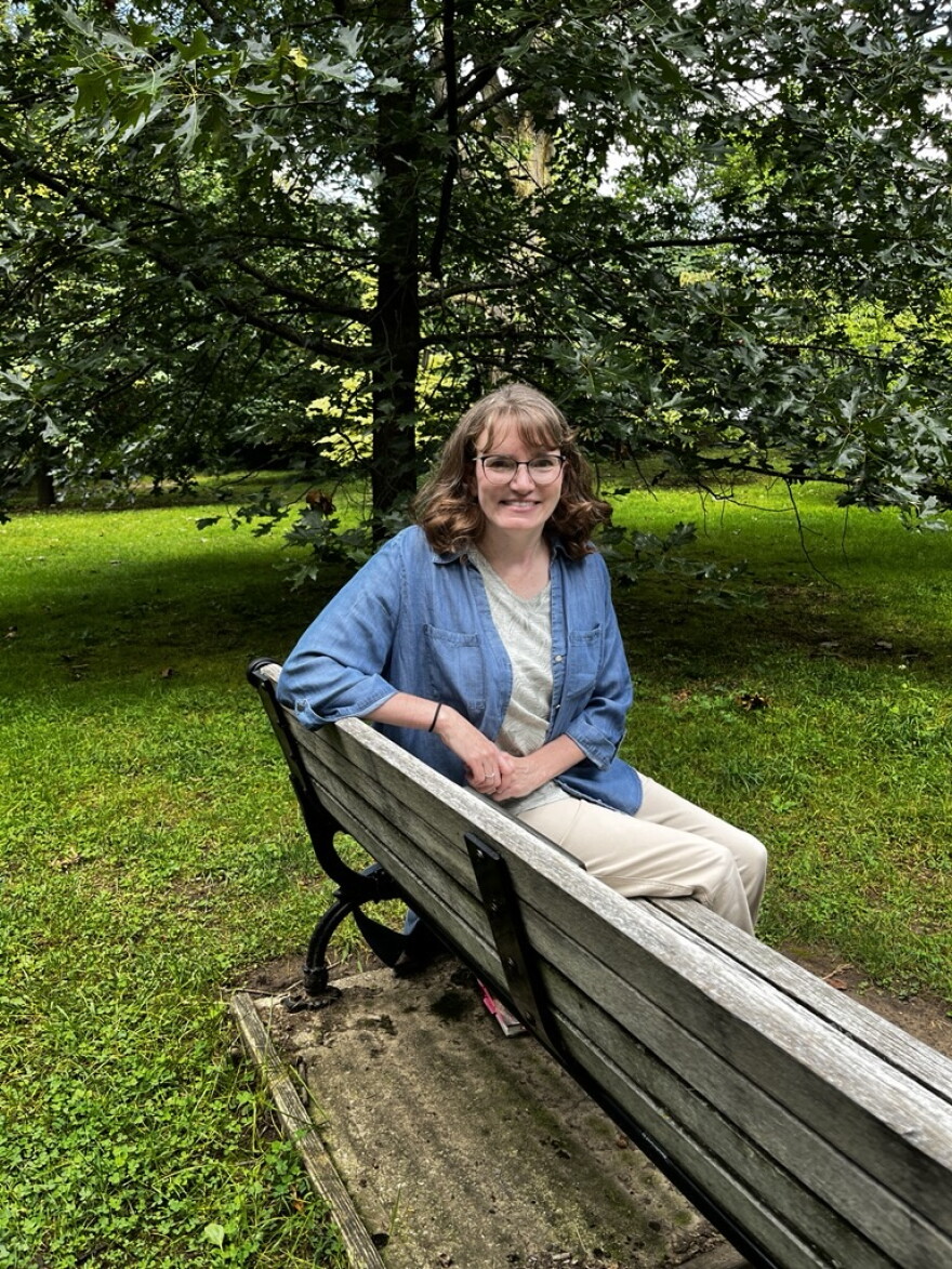 Architectural historian Katie Eggers Comeau in Highland Park.
