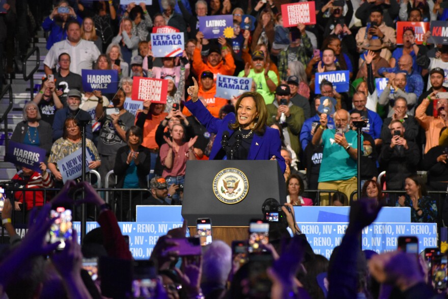 Democratic U.S. presidential candidate Kamala Harris visited Reno for a campaign event, Oct. 31, 2024.