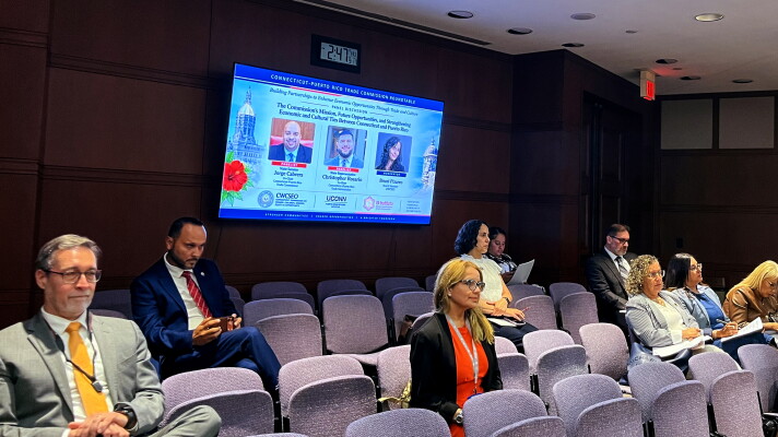 Community members participated in a public roundtable discussion with the Connecticut-Puerto Rico Trade Commission on Thursday, Sept. 17 at the Legislative Office Building. The conversation focused on how the commission can build up existing trade partnerships and find new opportunities to bolster both economies. "The purpose is to strengthen an already meaningful relationship that we have," said Werner Oyanadel, the Latino and Puerto Rican Policy Director with the Commission on Women, Children, Seniors, Equity, & Opportunity (CWCSEO).