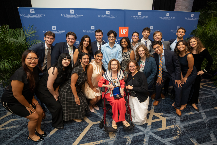 UF students with Adele Graham at the Bob Graham Center.