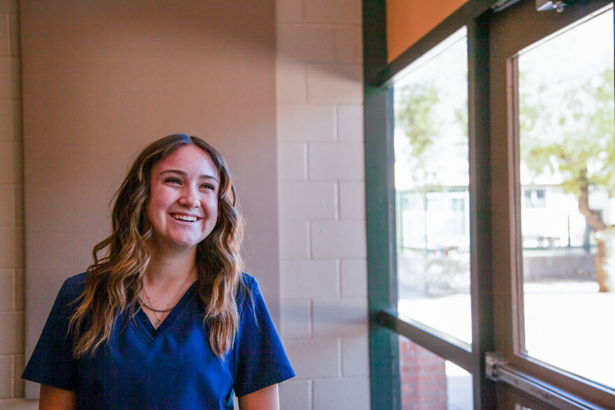 Canyon Del Oro High School student works teddy bear clinic